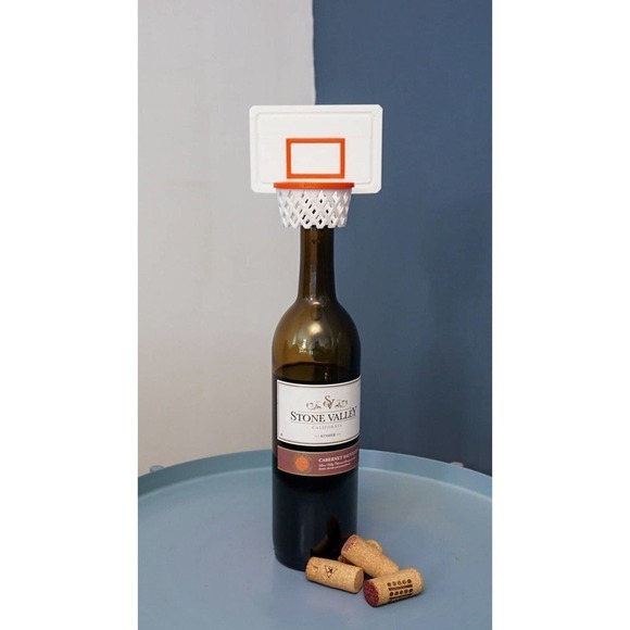 Basketball Hoop Cork Wine Bottle stopper Wine Bottle Stopper Gift for Wine Lover - Picture 3 of 6